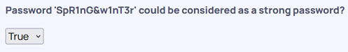 Example of True False Question